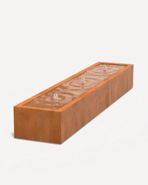 Фонтан прямокутний «Водяний стіл», сталь CorTen, 300 см