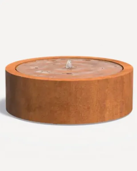 Фонтан круглий «Водяний стіл», сталь CorTen, 120/40 см