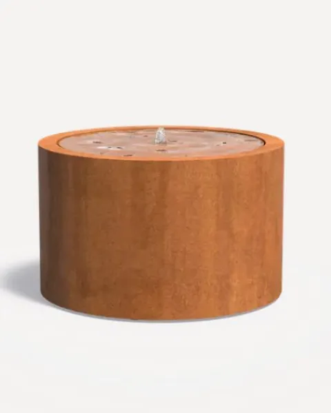 Фонтан круглий «Водяний стіл», сталь CorTen, 120/75 см